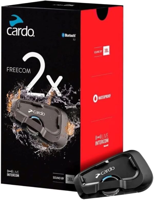 Cardo Systems FREECOM 2X Motorcycle 2-Way Bluetooth Communication System Headset - Black, Single Pack - Image 2