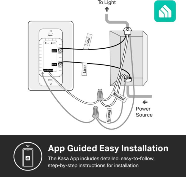 Kasa Apple HomeKit Smart Dimmer Switch KS220, Single Pole, Neutral Wire Required, 2.4GHz Wi-Fi Light Switch Works with Siri, Alexa and Google Home, UL Certified, No Hub Required, White - Image 7