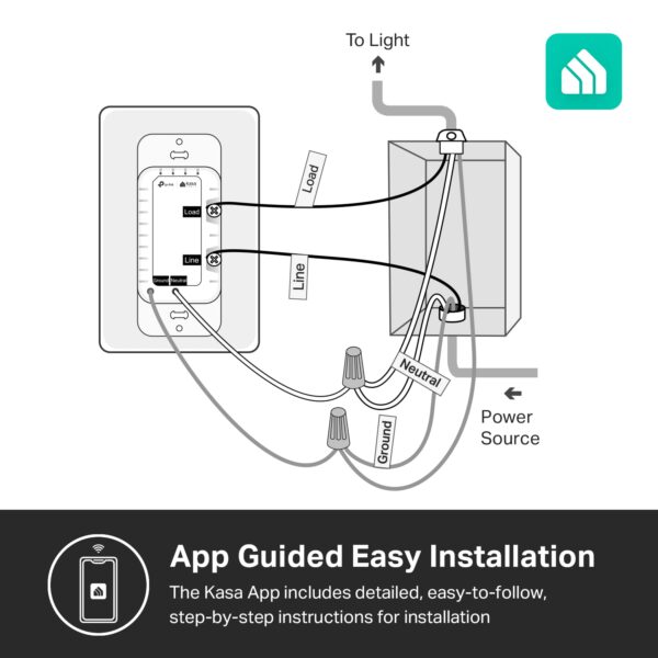 Kasa Apple HomeKit Smart Dimmer Switch KS220P3, Single Pole, Neutral Wire Required,2.4GHz Wi-Fi Light Works with Siri, Alexa and Google Home,UL Certified, No Hub Required,White, 3 Count (Pack of 1) - Image 7