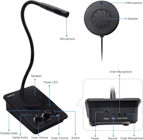 CallToU Window Speaker Intercom System and Counter Intercom for Bank Hospital Office Store Bus Station Ticket Booth Window - Image 7