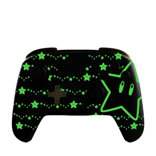 PDP REMATCH GLOW Enhanced Wireless Nintendo Switch Pro Controller, Rechargeable battery power, Dual Programmable Gaming Buttons, 30-foot Range, Licensed by Nintendo: Super Star (Glow in the Dark) - Image 9