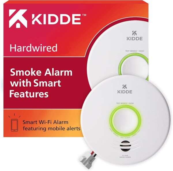 Kidde Smart Smoke Detector, WiFi, Alexa Compatible Device, Hardwired w/Battery Backup, Voice & App Alerts - Image 2