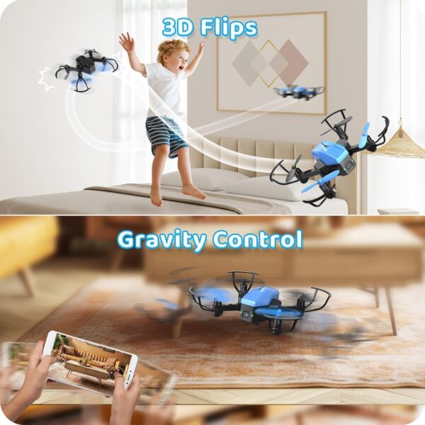 ATTOP Mini Drone for Kids with 1080P Camera - Foldable FPV Drone for Kids, Pocket RC Quadcopter with 2 Batteries, One Key Start, Altitude Hold, Headless Mode, 3D Flips, Toys Gifts for Boys Girls - Image 7