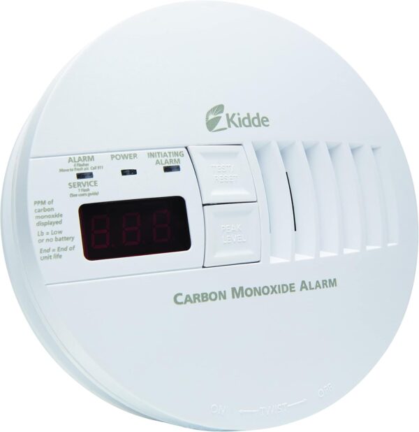 Kidde Hardwired Carbon Monoxide Detector with 9-Volt Battery Backup, Digital LED Display 5.75 diameter x 1.8 depth - Image 6