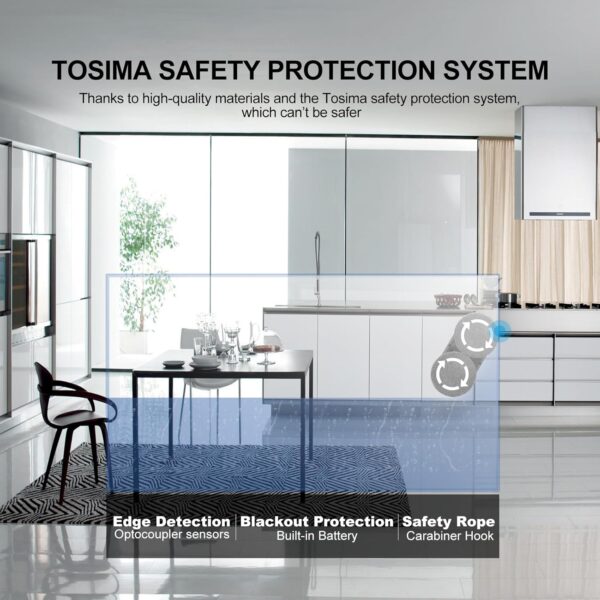 Tosima W2 Window Cleaner Robot, Automatic Cleaning with Intelligent Path Planning, 3800Pa Suction Power, Edge Detection Technology, Remote Control - Image 6