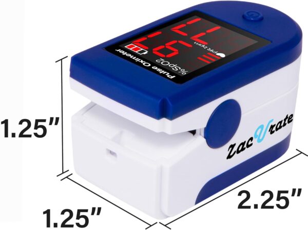 Zacurate Fingertip Pulse Oximeter Blood Oxygen Saturation Monitor with Batteries and Lanyard Included (Sapphire Blue) - Image 7