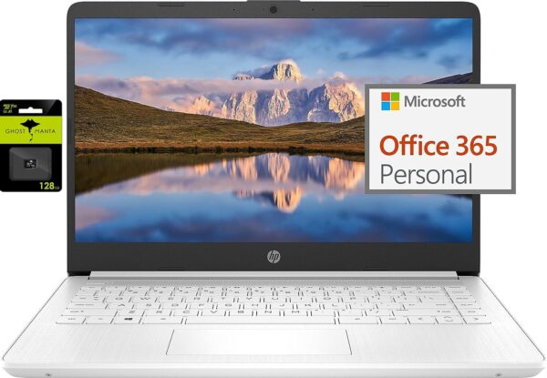 HP Newest 14" Ultral Light Laptop for Students and Business, Intel Quad-Core N4120, 8GB RAM, 192GB Storage(64GB eMMC+128GB Micro SD), 1 Year Office 365, Webcam, HDMI, WiFi, USB-A&C, Win 11 S - Image 2