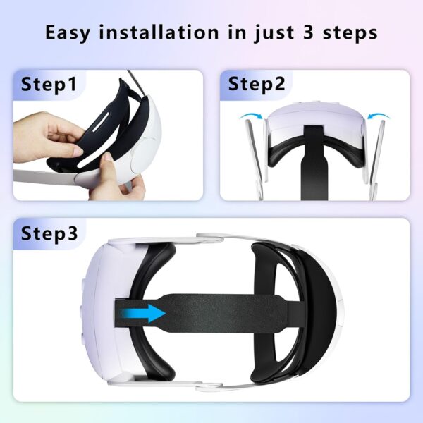 Head Strap for Meta Quest 3,Comfort Adjustable Elite Strap Replacement for Oculus Quest 3 Reduce Pressure,Soft Cushion VR Headset Accessories for Longer Immersion - Image 8