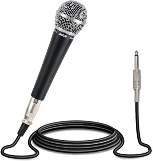 Pyle Handheld Microphone Dynamic Moving Coil Cardioid Unidirectional Includes 15ft XLR Audio Cable to 1/4'' Audio Connection (PDMIC58) - Image 2