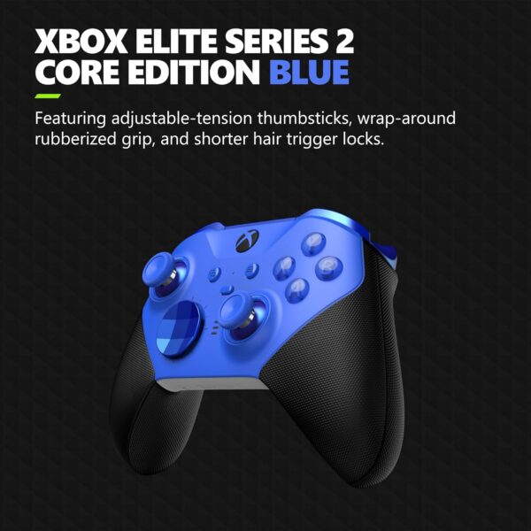 Xbox Elite Series 2 Core Wireless Gaming Controller – Blue – Xbox Series X|S, Xbox One, Windows PC, Android, and iOS - Image 3