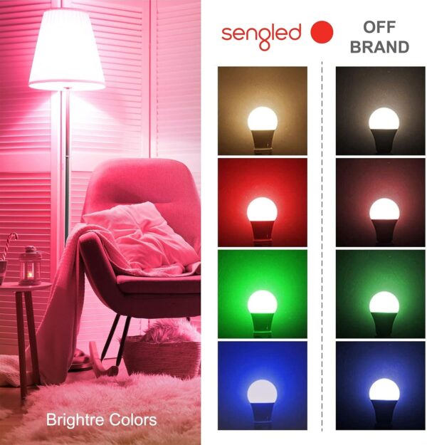 Sengled Smart WiFi Light Bulbs That Work with Alexa & Google Home, No Hub Required, LED Light Bulb A19 Soft White Light (2700K), Multicolor (Pack of 2) - Image 3