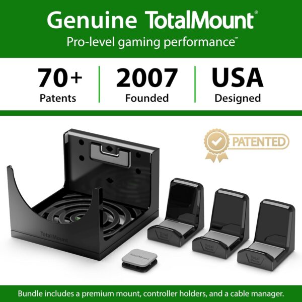 TotalMount – Wall Mount for Xbox Series X – Prevents Your Xbox from Falling by Securing Each Side (Large Bundle: Wall Mount and 3 Controller Holders) - Image 7