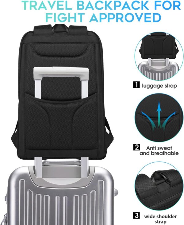 BANGE Travel Backpacks, Overnight Laptop Carry-On Backpack for Airplanes, Waterproof 15.6 inch Laptop Backpack for Men and Women - Image 6