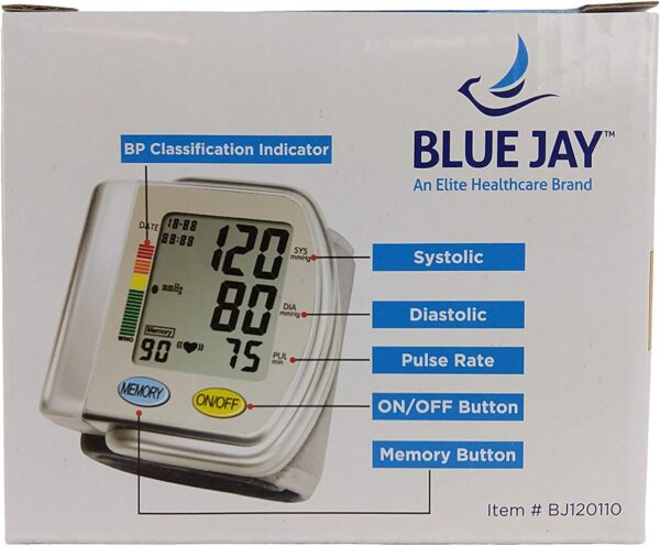 Blue Jay An Elite Healthcare Brand Digital Blood Pressure Unit for Wrist | Digital Blood Pressure Measuring Device | Medical Supplies for BP measurement - Image 8