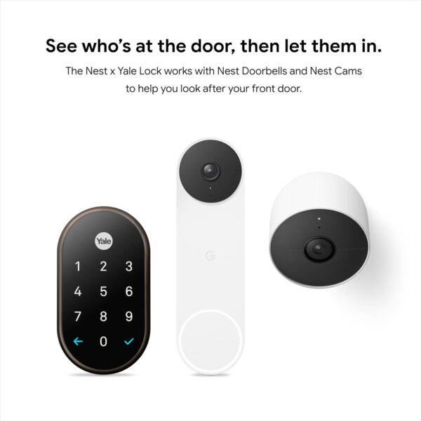 Google Nest x Yale Lock - Tamper-Proof Smart Lock for Keyless Entry - Keypad Deadbolt Lock for Front Door - Oil Rubbed Bronze - Image 11