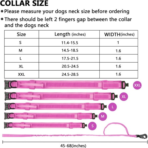 DAGANXI Tactical Dog Collar, Adjustable Military Training Nylon Dog Collar with Control Handle and Heavy Metal Buckle for Medium and Large Dogs, with Patches and Airtags Case (S, Pink-SET) - Image 4