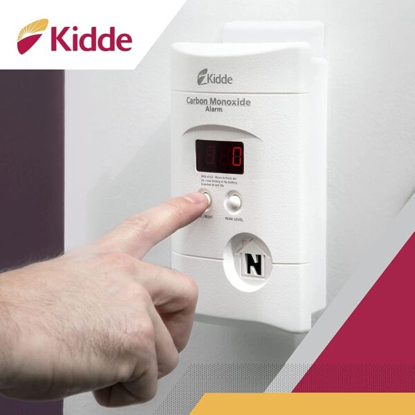 Kidde Carbon Monoxide Detector, Plug In Wall with 9-Volt Battery Backup, Digital LED Display - Image 7