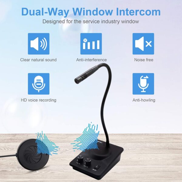 CallToU Window Speaker Intercom System and Counter Intercom for Bank Hospital Office Store Bus Station Ticket Booth Window - Image 4