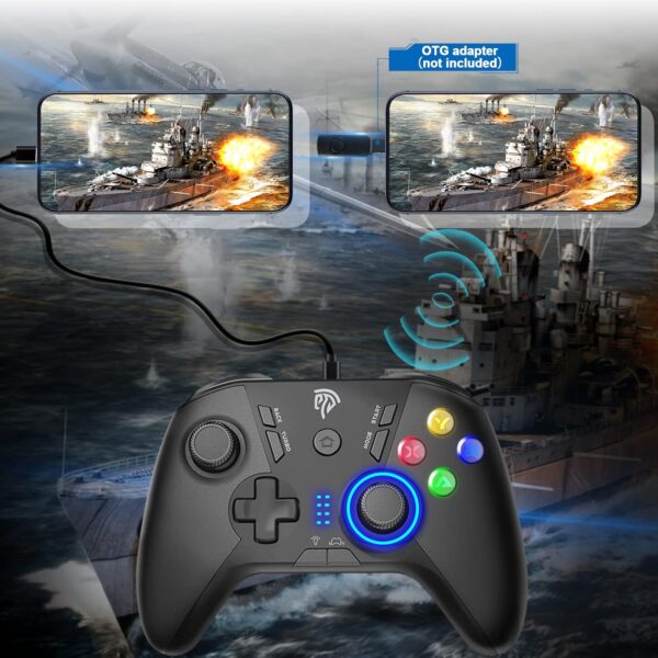 EasySMX Wireless Gaming Controller for Windows PC/Steam Deck/PS3/Android TV BOX, Dual Vibrate Plug and Play Gamepad Joystick with 4 Customized Keys, Battery Up to 14 Hours, Work for Nintendo Switch - Image 6