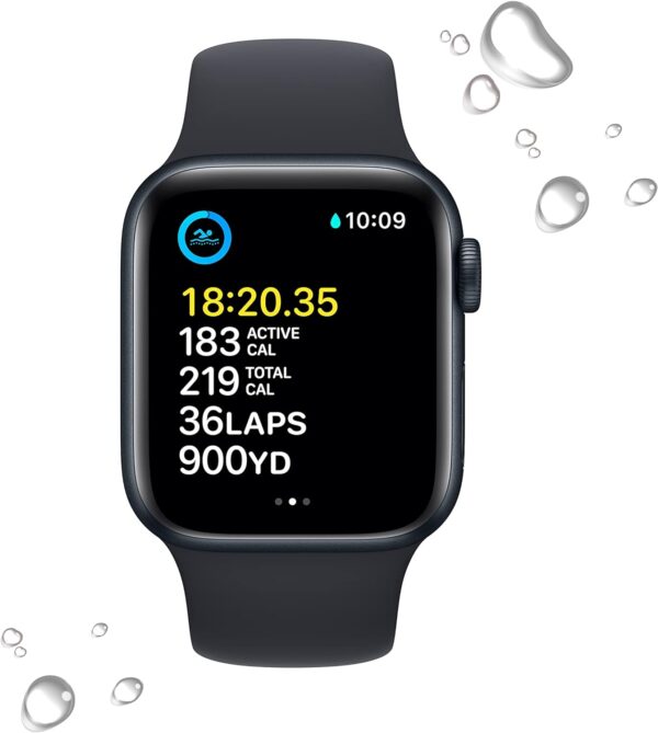 Apple Watch SE (2nd Gen) (GPS + Cellular, 40mm) - Midnight Aluminum Case with Midnight Sport Band, M/L (Renewed) - Image 5