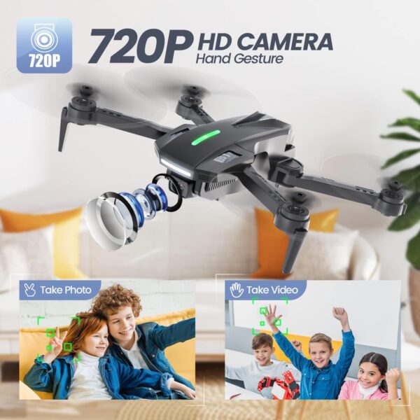 DEERC D70 Mini Drone with Camera,720P HD FPV Foldable Drones,2 Batteries,One Key Start,Headless Mode,Altitude Hold,360 Flip,Drone for Kids,Toys Gifts for Kids - Image 3