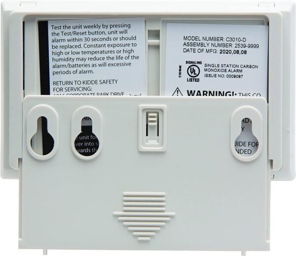 Kidde Carbon Monoxide Detector with 10-Year Battery, Digital Display, 3 LEDs, Replacement Indicator, Peak Level Memory - Image 7