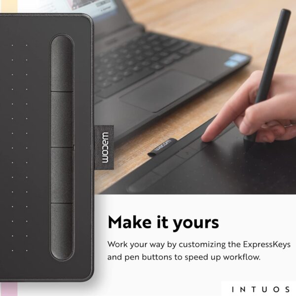 Wacom Intuos Small Graphics Drawing Tablet, includes Training & Software; 4 Customizable ExpressKeys Compatible With Chromebook Mac Android & Windows, photo/video editing, design & education,Black - Image 4