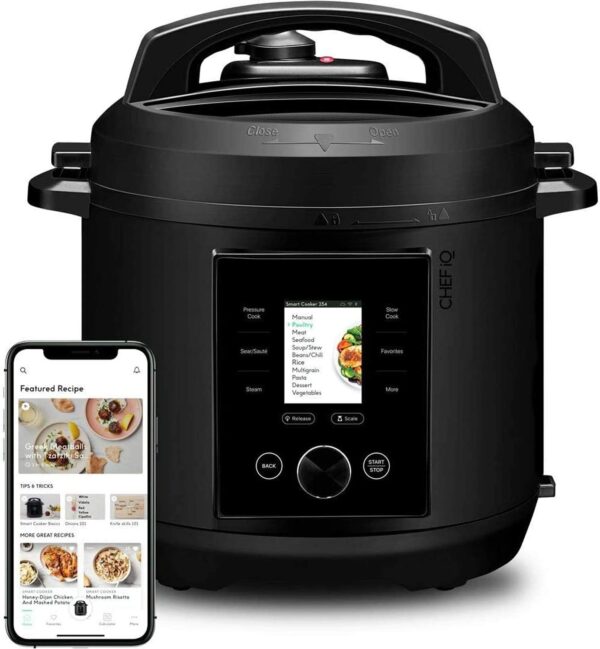 CHEF iQ Smart Pressure Cooker 10 Cooking Functions & 18 Features, Built-in Scale, 1000+ Presets & Times & Temps w/App for 600+ Foolproof Guided Recipes, Rice & Slow Electric MultiCooker, 6 Qt - Image 2