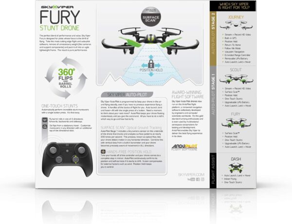 Sky Viper Fury Stunt Drone, Black/Green - Image 6