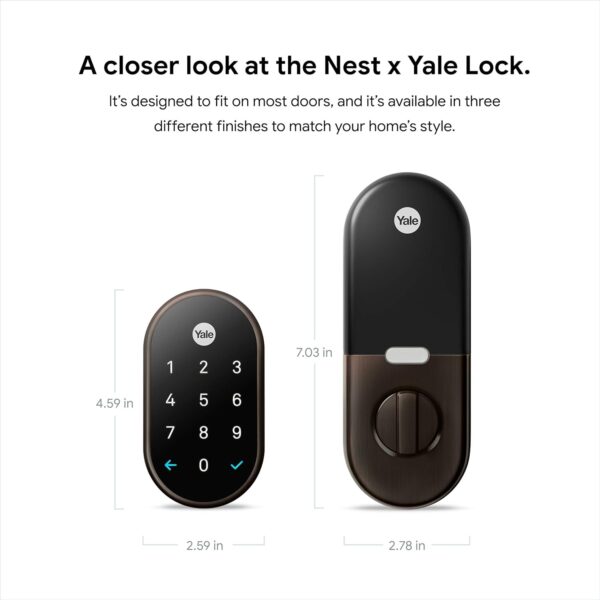 Google Nest x Yale Lock - Tamper-Proof Smart Lock for Keyless Entry - Keypad Deadbolt Lock for Front Door - Oil Rubbed Bronze - Image 13