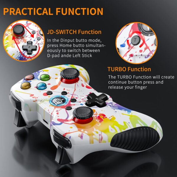 EasySMX Wireless Gaming Controller for Windows 7 8 10 11 PC/PS3/Android/Switch/Steam Deck, Dual-Vibrate Gamepad Joystick Computer Game Controller With Turbo, 14 Hours Working Battery - Image 4