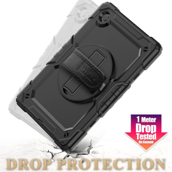 SEYMAC stock 360° Hand Strap Shockproof Case for Samsung Galaxy Tab A9 Plus 11 inch, Black - Image 6