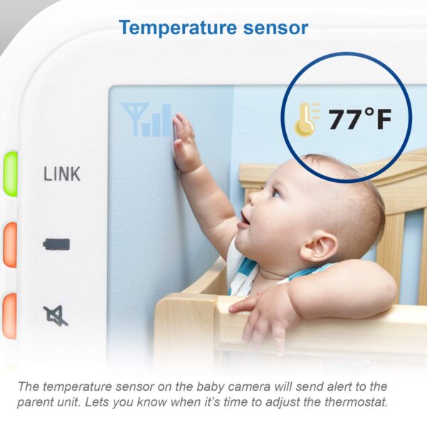 VTech Video Baby Monitor with 1000ft Long Range, Auto Night Vision, 2.8” Screen, 2-Way Audio Talk, Temperature Sensor, Power Saving Mode, Lullabies and Wall-mountable Camera with bracket, White - Image 9