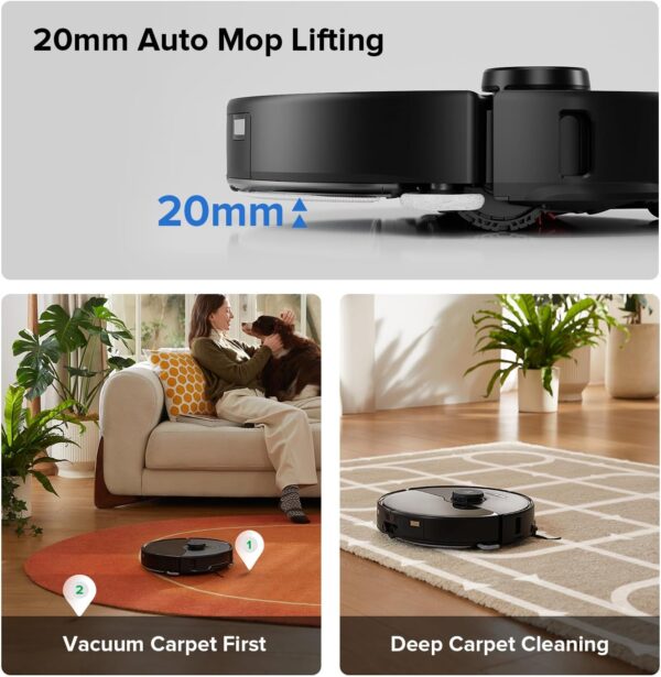 roborock S8 Max Ultra Robot Vacuum and Mop, Auto Mop Washing&Drying, Smart Dirt Detection, Self-Emptying, 8000Pa Suction, 20mm Mop Lifting, Black - Image 7