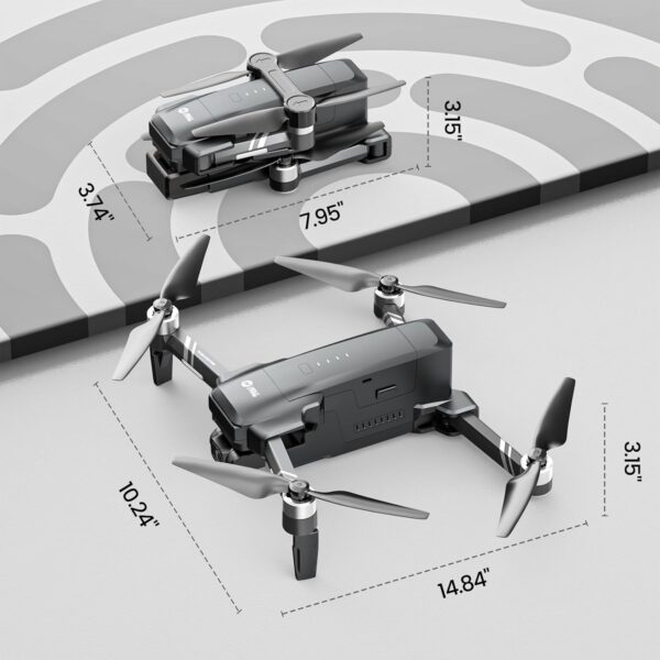 Holy Stone HS600 2-Axis Gimbal Drones with 4K EIS Camera for Adults, Integrated Remote ID, 2 Batteries 56-Min Flight Time, 10000 FT Range Transmission, GPS Drone with Brushless Motors, 4K/30FPS - Image 10