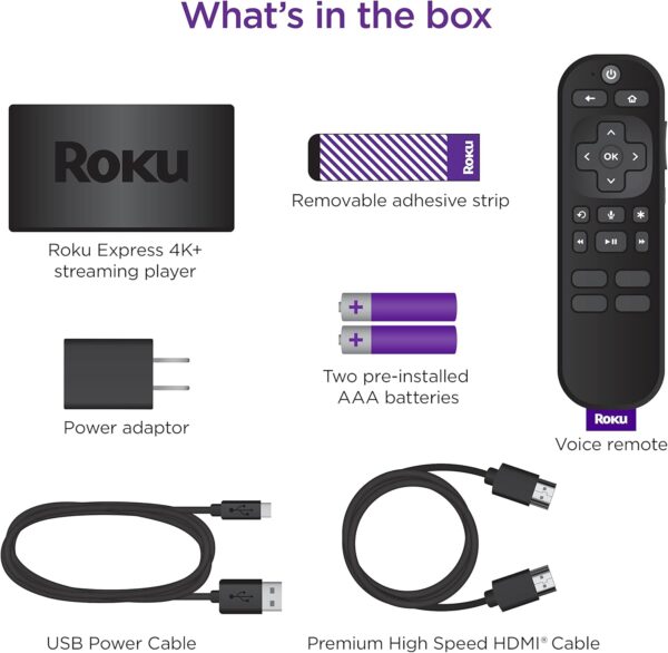 Roku Express 4K+ | Roku Streaming Device 4K/HDR, Roku Voice Remote, Free & Live TV - Image 8