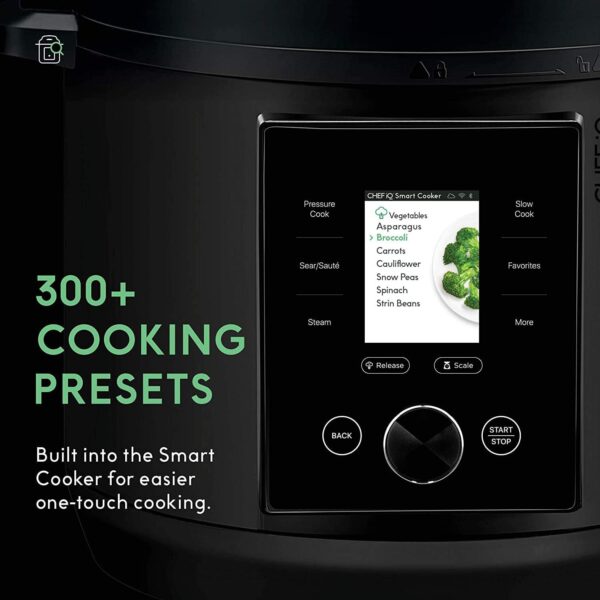 CHEF iQ Smart Pressure Cooker 10 Cooking Functions & 18 Features, Built-in Scale, 1000+ Presets & Times & Temps w/App for 600+ Foolproof Guided Recipes, Rice & Slow Electric MultiCooker, 6 Qt - Image 8