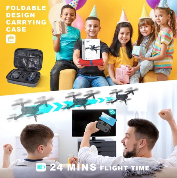 Drone with Camera, 1080P HD FPV Foldable RC Quadcopter with 90° Adjustable Lens, Gestures Selfie, One Key Start, Altitude Hold, 360° Flip, 2 Batteries, Toys Gifts for Kids, Adults, Beginner - Image 8