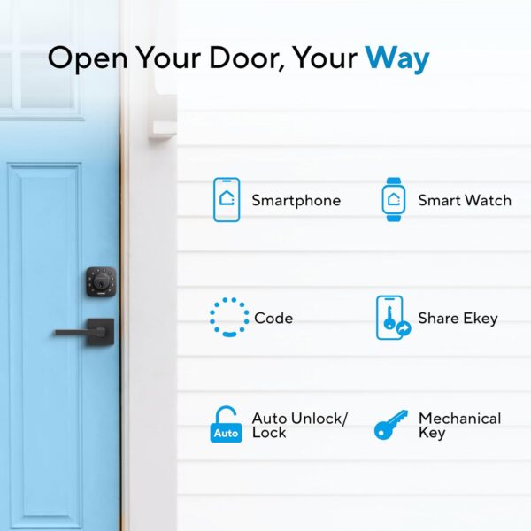 ULTRALOQ Smart Lock U-Bolt WiFi, Built-in WiFi Smart Door Lock with Door Sensor, Keyless Entry Door Lock Deadbolt, WiFi Deadbolt Door Lock, Works with Alexa, Google, Door Status Alert, Remote Access - Image 9