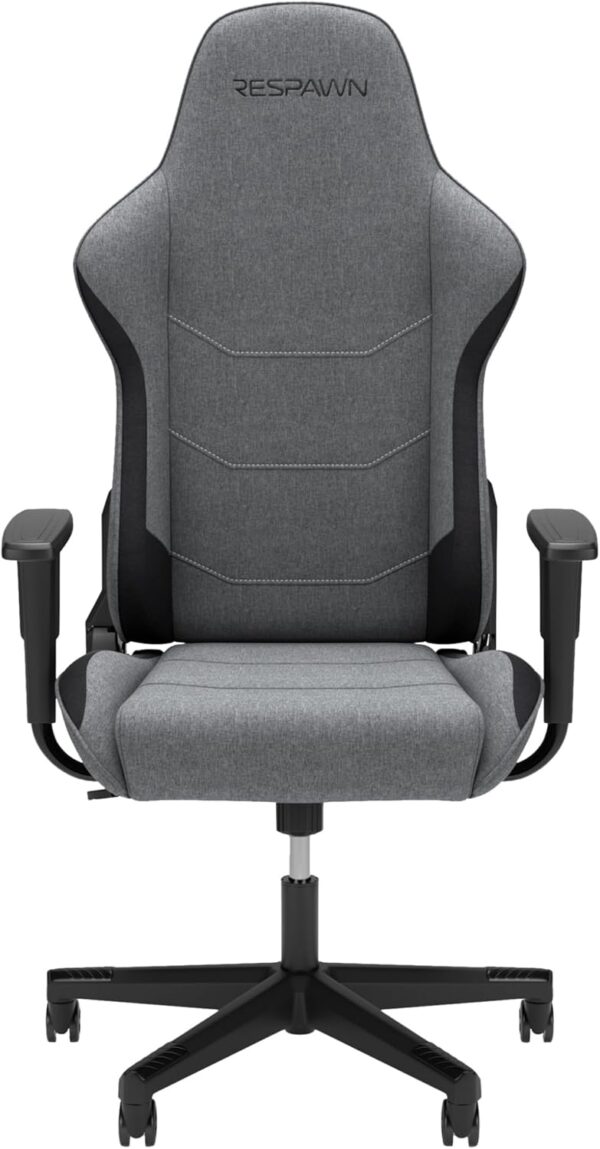 RESPAWN 110 Gaming Chair - Gamer Chair PC Computer Chair, Ergonomic Gaming Chairs, Office Chair with Integrated Headrest, Gaming Chair for Adults 135 Degree Recline with Angle Lock - Grey Fabric - Image 4