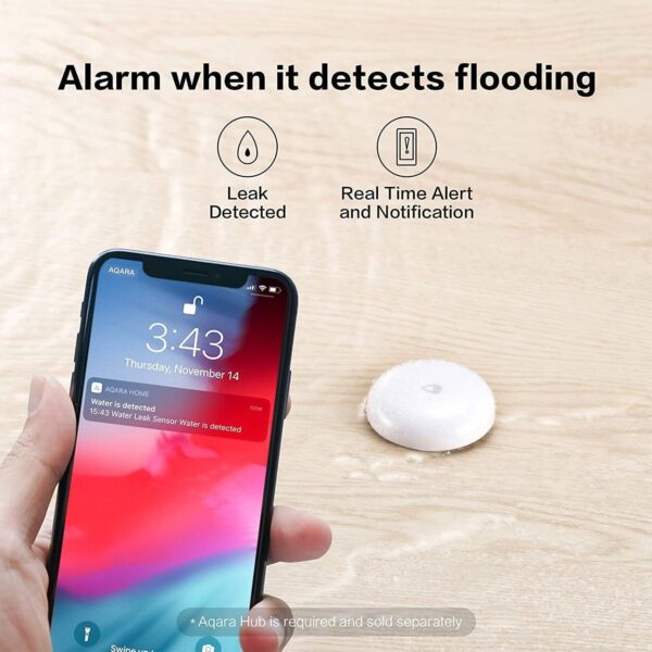 Aqara Water Leak Sensor Kit - 3 Pack, Requires AQARA HUB, Wireless Water Leak Detector, Wireless Mini Flood Detector for Alarm System and Smart Home Automation, for Kitchen Bathroom, Works with IFTTT - Image 7