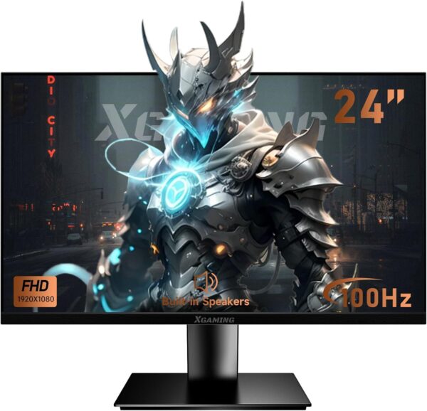 24 Inch 100Hz Monitor, Full HD 1920x1080 Office PC Monitor IPS Display with HDR Low Blue Light Eye Care, Build-in Speakers, FreeSync, HDMI VGA Display, VESA,Tilt Adjustable, Black - Image 2