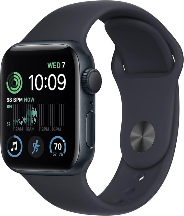 Apple Watch SE (2nd Gen) (GPS + Cellular, 40mm) - Midnight Aluminum Case with Midnight Sport Band, M/L (Renewed) - Image 2