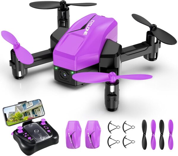 ATTOP Mini Drone with 1080P Camera for Kids, Foldable FPV Drone for Kids 8-12 Pocket RC Quadcopter, Voice Control, 3 Speed Modes, Gravity Control, Altitude Hold, 2 Batteries, Gifts for Kids Beginners - Image 2