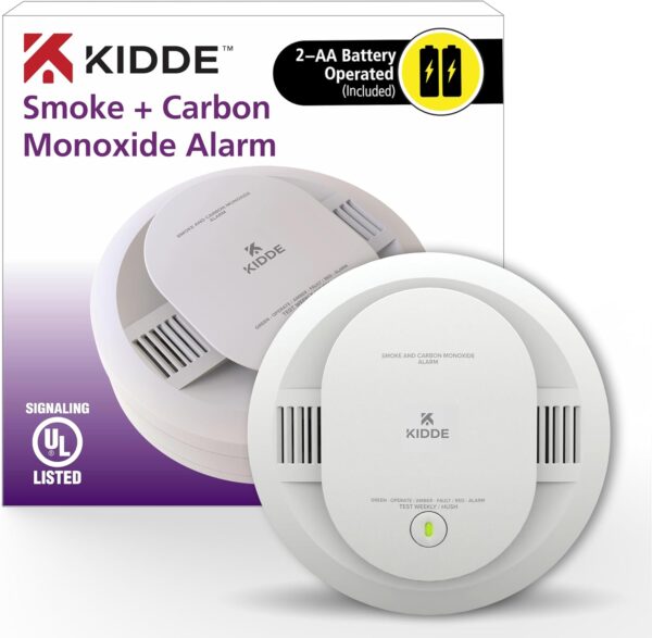 Kidde Smoke & Carbon Monoxide Detector, AA Battery Powered, LED Warning Light Indicators, 1 Pack - Image 2