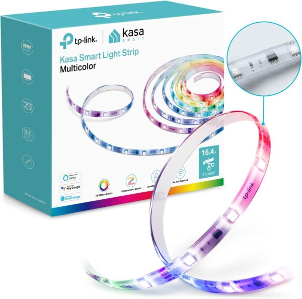 Kasa Smart LED Light Strip, 50 Color Zones RGBIC, 16.4ft Wi-Fi LED Strip Works w/ Alexa, Google Home & SmartThings, High Brightness, 16M Colors, PU Coating, Trimmable, 2 Yr Warranty (KL420L5) - Image 2