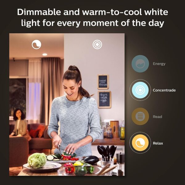 Philips Hue Smart Light Starter Kit - Includes (1) Bridge and (4) 75W A19 E26 LED Smart White and Color Ambiance Bulbs - Control with App - Compatible with Alexa, Google Assistant, and Apple HomeKit - Image 8