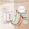 meross Smart Light Switch Supports Apple HomeKit, Siri, Alexa, Google Assistant & SmartThings, 2.4GHz Wi-Fi Light Switch, Neutral Wire Required, Single Pole, Remote Control Schedule, 1 Pack - Image 5