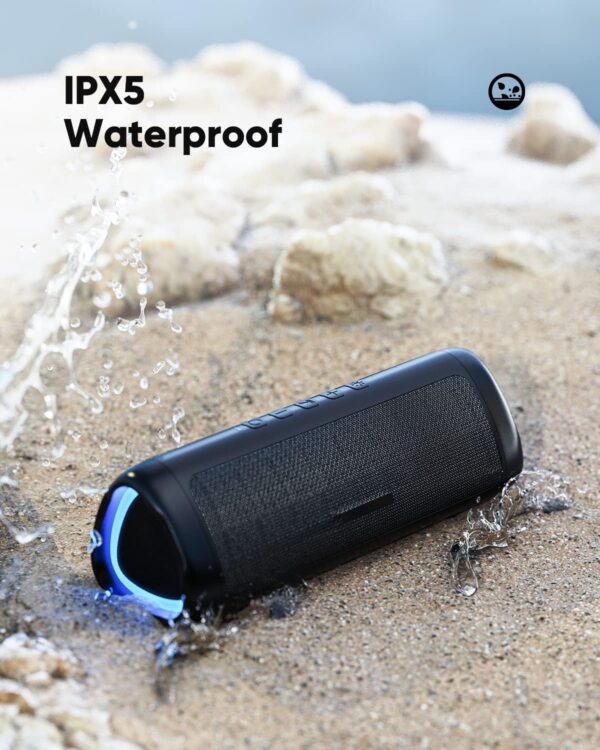 Bluetooth Speaker with HD Sound, Portable Wireless, IPX5 Waterproof, Up to 24H Playtime, TWS Pairing, BT5.3, for Home/Party/Outdoor/Beach, Electronic Gadgets, Birthday Gift (Black) - Image 8