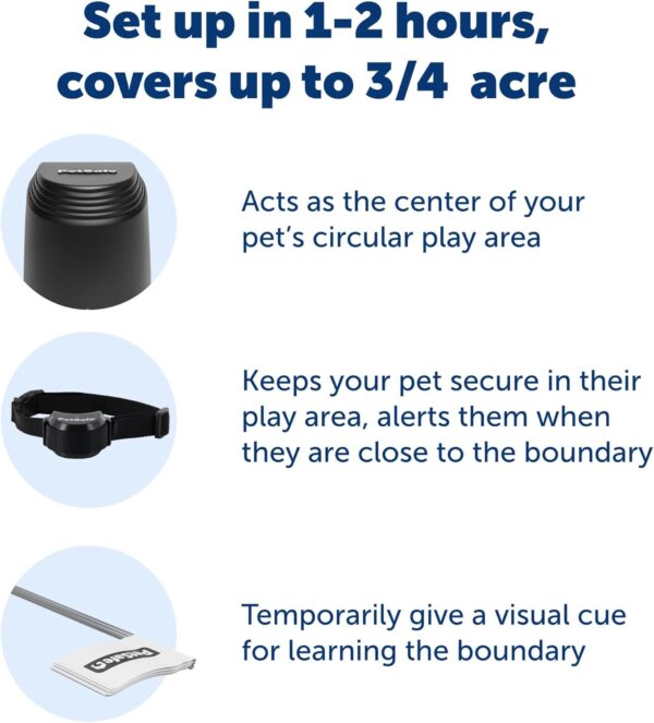 PetSafe Stay & Play Compact Wireless Pet Fence, No Wire Circular Boundary, Secure up to 3/4 Acre, No-Dig Portable Fencing, America's Safest Wireless Fence from Parent Company Invisible Fence Brand - Image 4